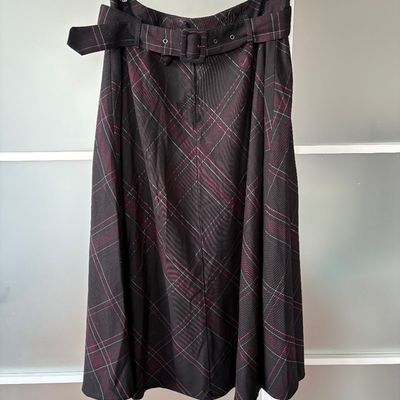 Charcoal Grey Plaid A-line Midi Skirt from Addition Elle Sz. 14W - Picture 1 of 6